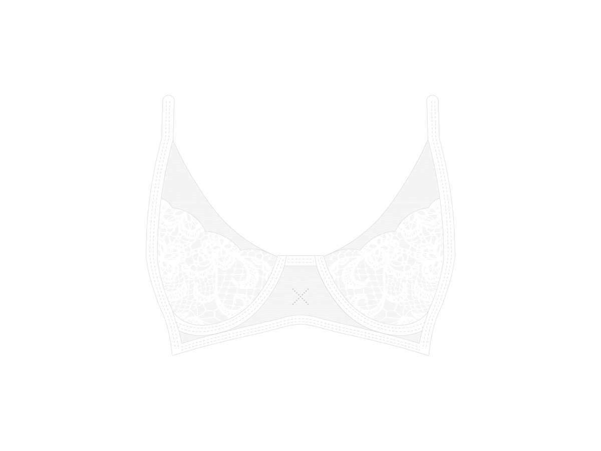 White Trim Lace Bra